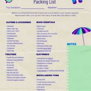Beach Vacation Packing List