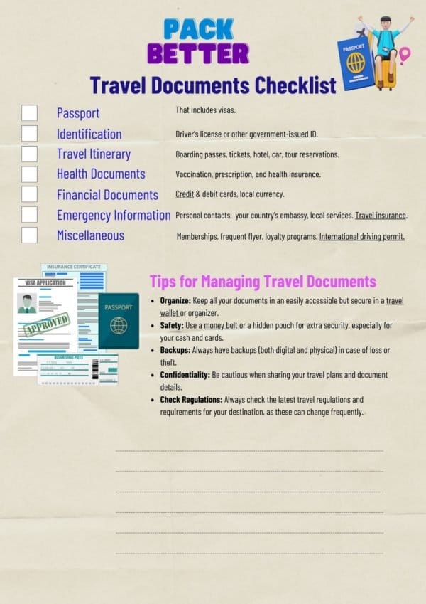 Travel Documents List
