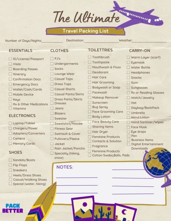 Ultimate Travel Packing List