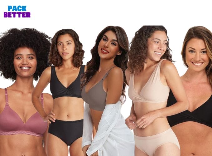 women wearing travel bras