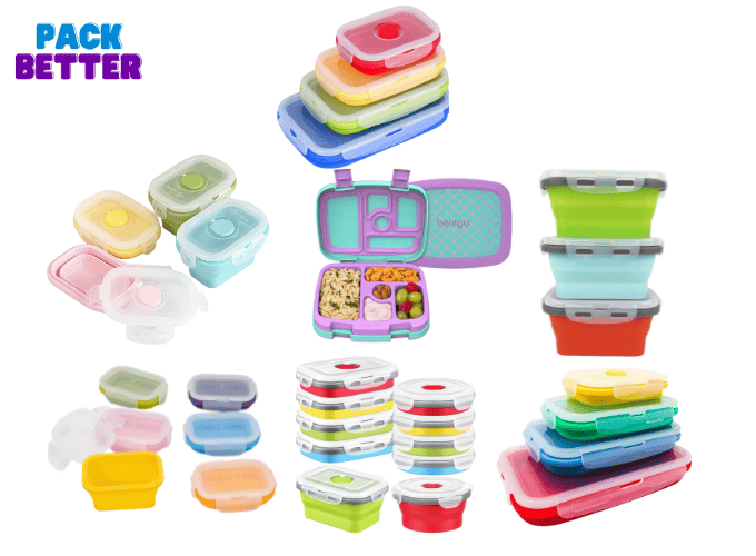 7 colorful food containers
